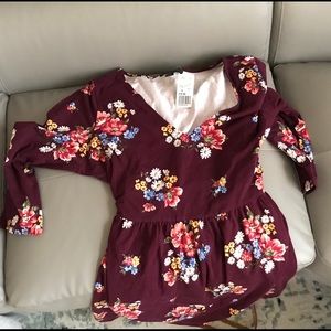Burgundy flower dress